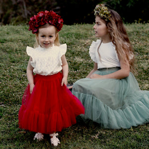 Christmas tutu skirts in red and green tulle by AUBRIE