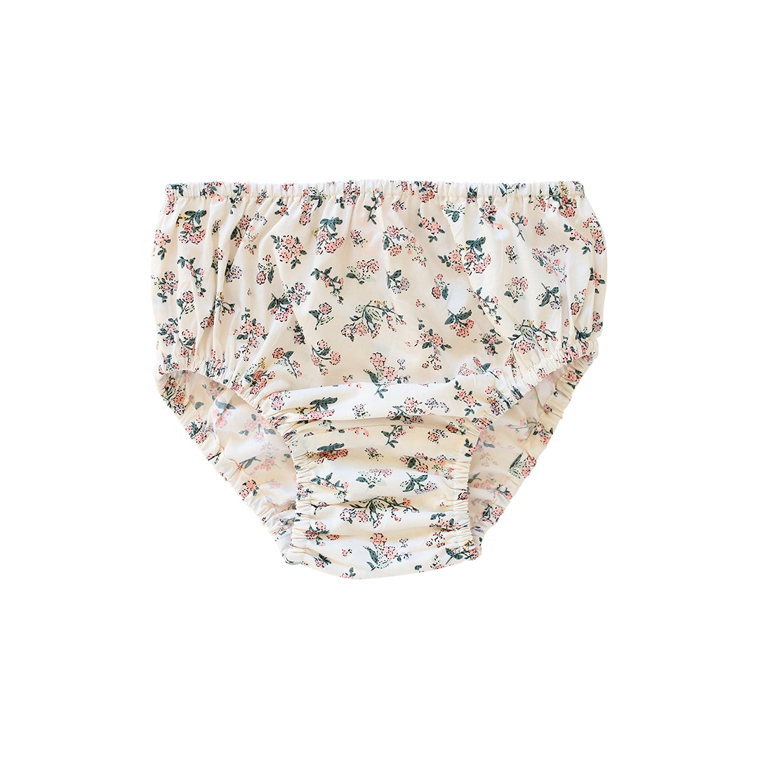 Classic blush pink floral toddler bloomer back view
