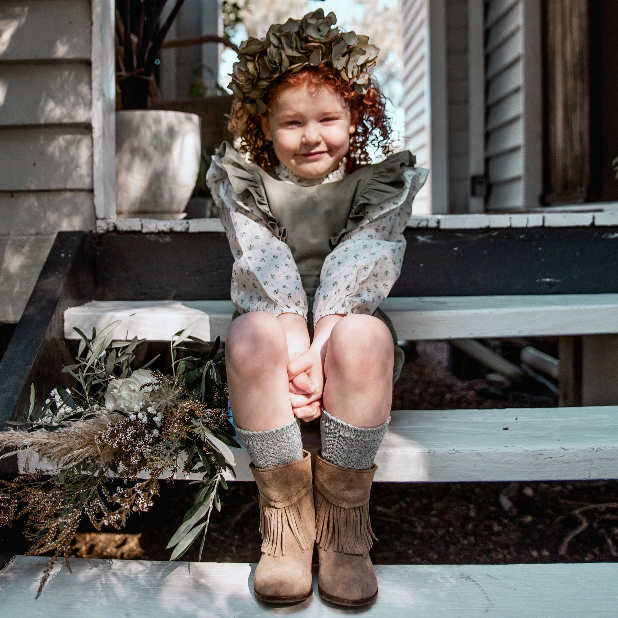 Duck egg blue lacework knee high socks for girls