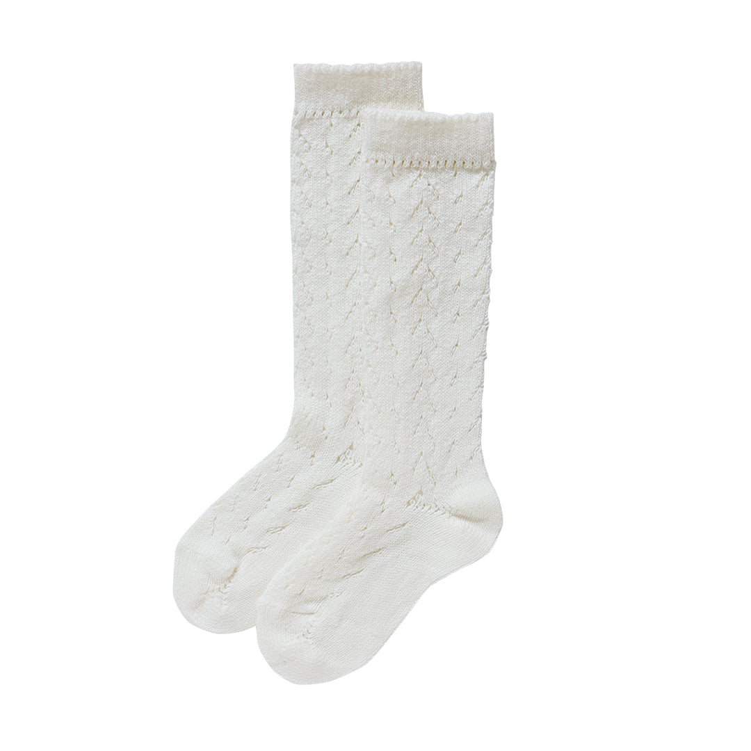 CONDOR IVORY LACE WORK KNEE HIGH TODDLER SOCKS