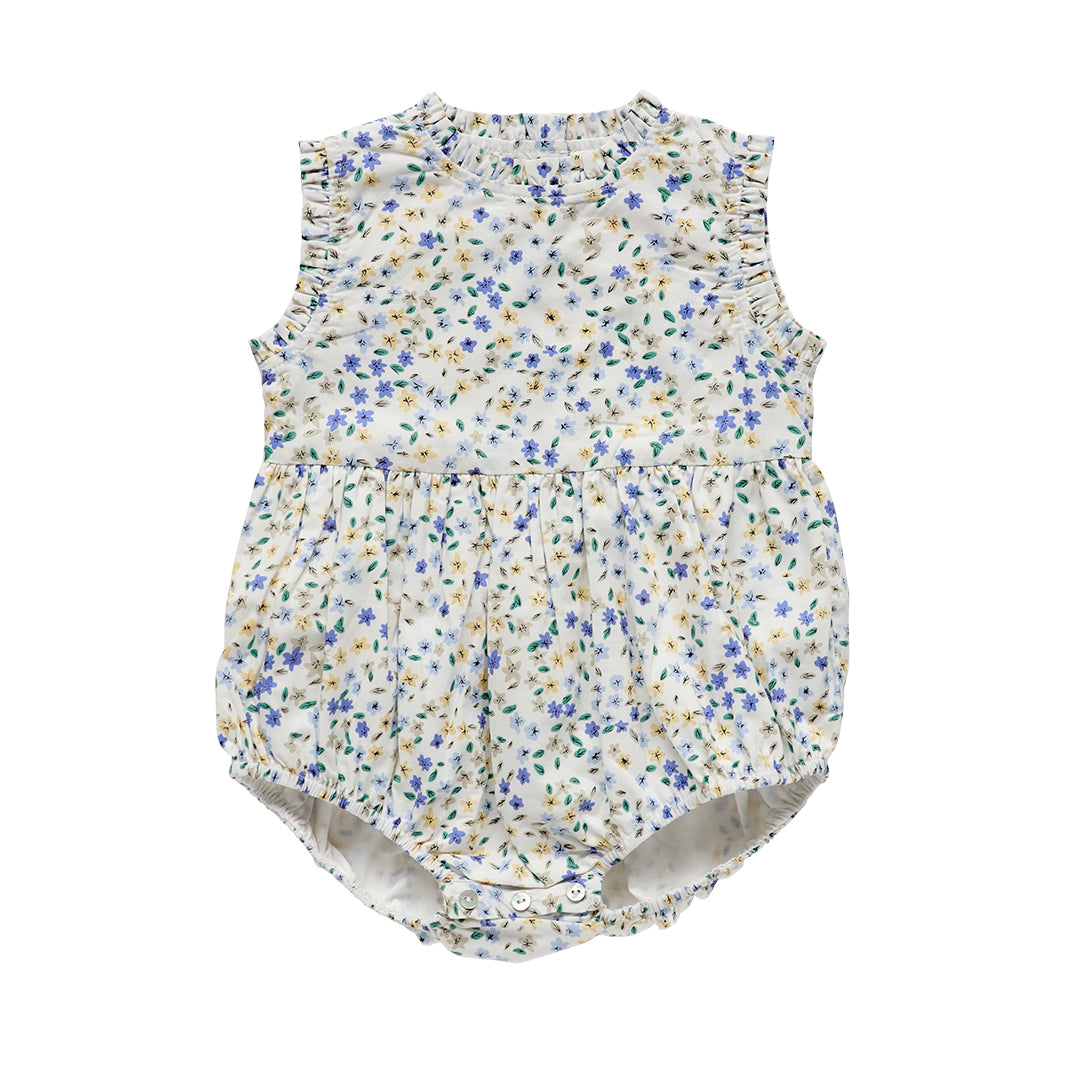 enid romper - cornflower confetti floral