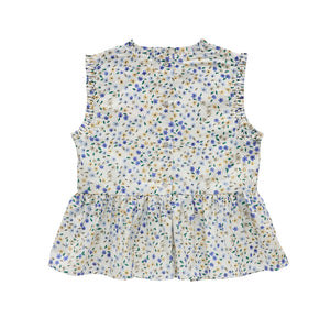 posie peplum blouse - cornflower confetti floral