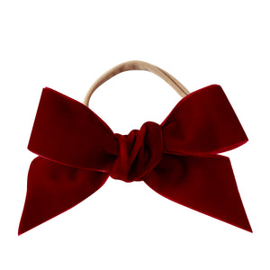 deluxe bow headband - cranberry velvet