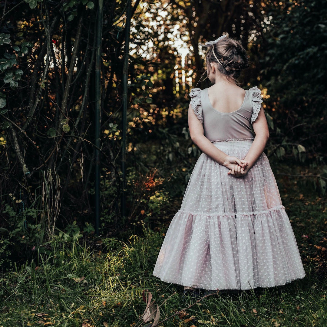 dixie flutter bodysuit - mushroom pima cotton