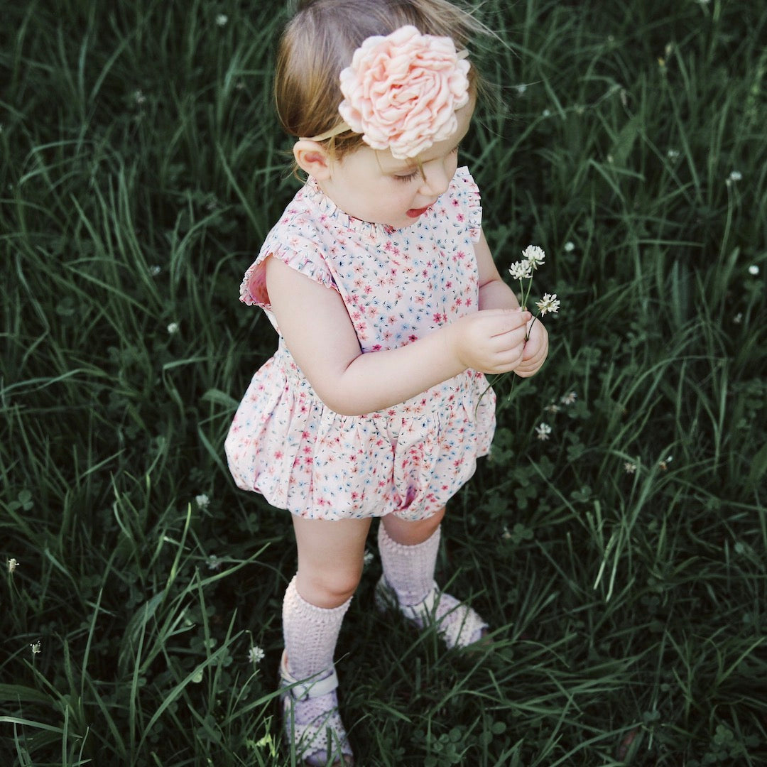 enid romper - blush confetti floral