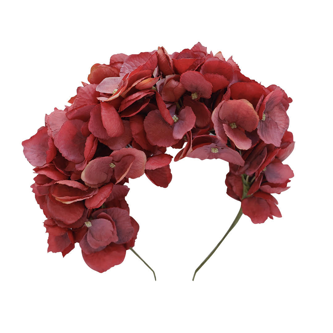 FLORENCE CHERRY RED SILK FLOWER CROWN FOR GIRLS