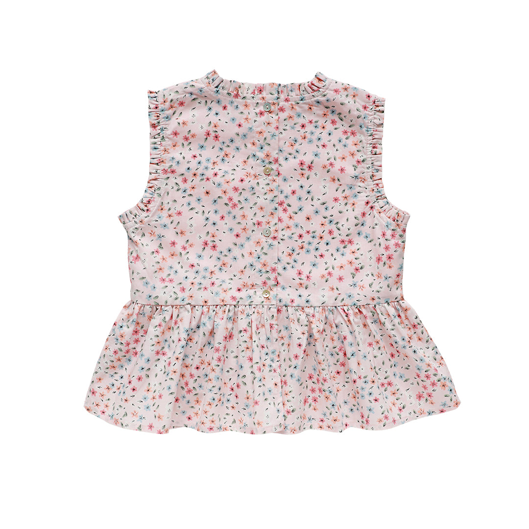 posie peplum blouse - blush confetti floral