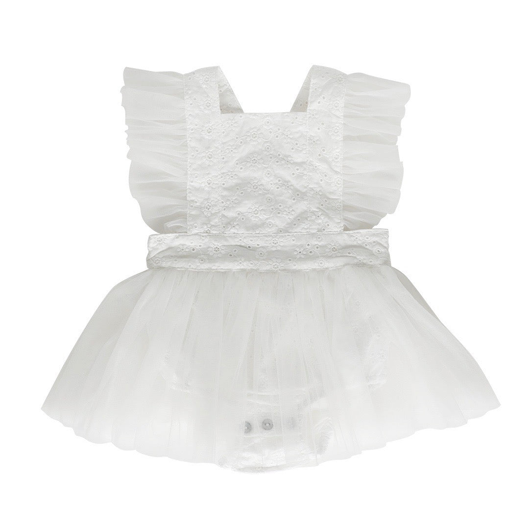 prancer playsuit -  ivory lucia broderie