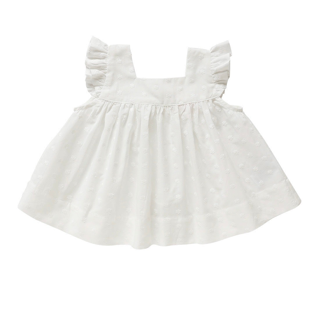 mummy's helper apron top - ivory daisy voile