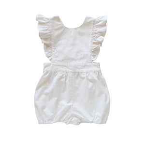 Ivory twill Puck Playsuit for girls