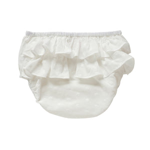 double ruffle bloomer - ivory daisy voile