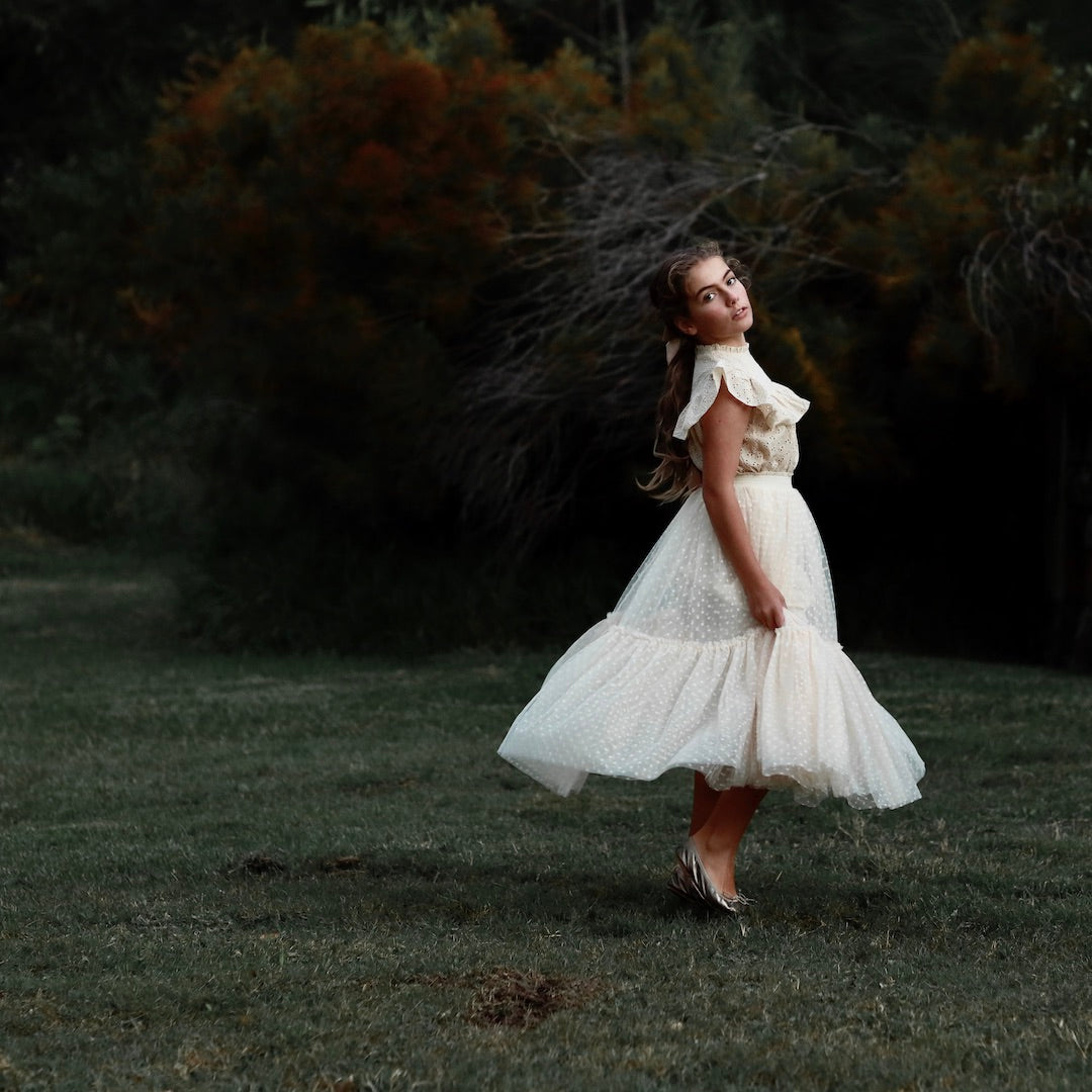 miranda blouse - oatmeal eyelet broderie