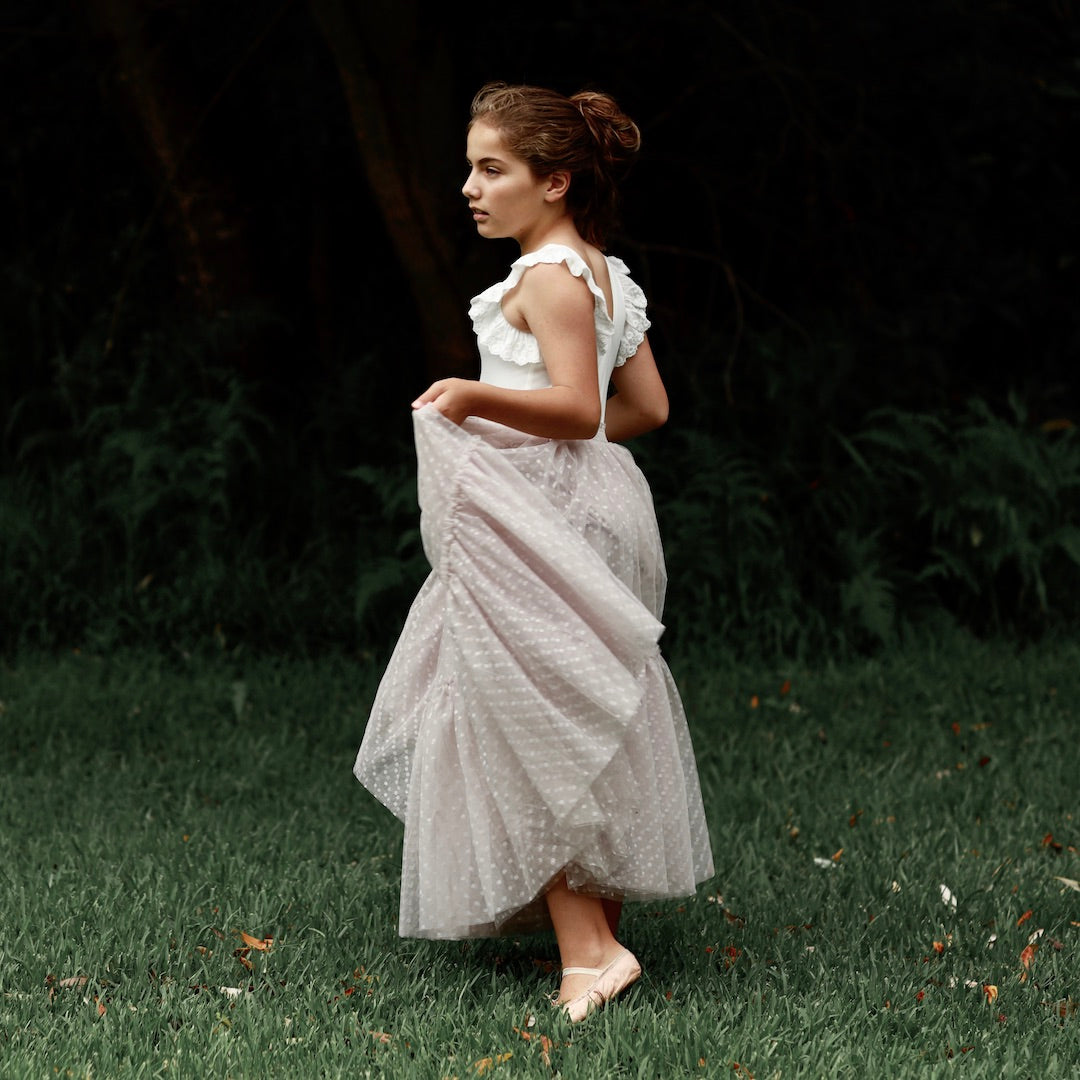 nutcracker tutu - mushroom hail spot tulle