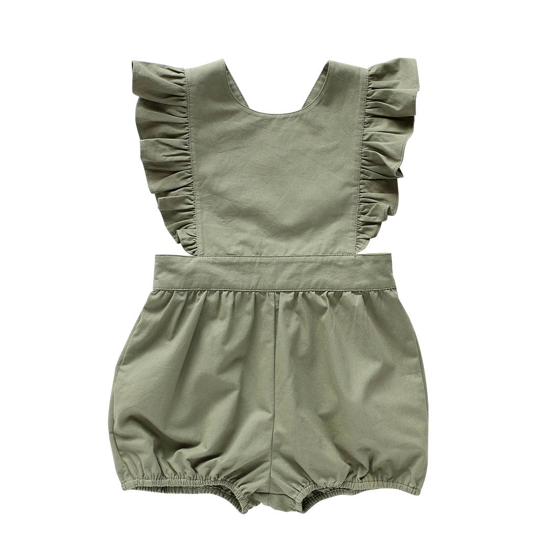 puck playsuit - pistachio twill