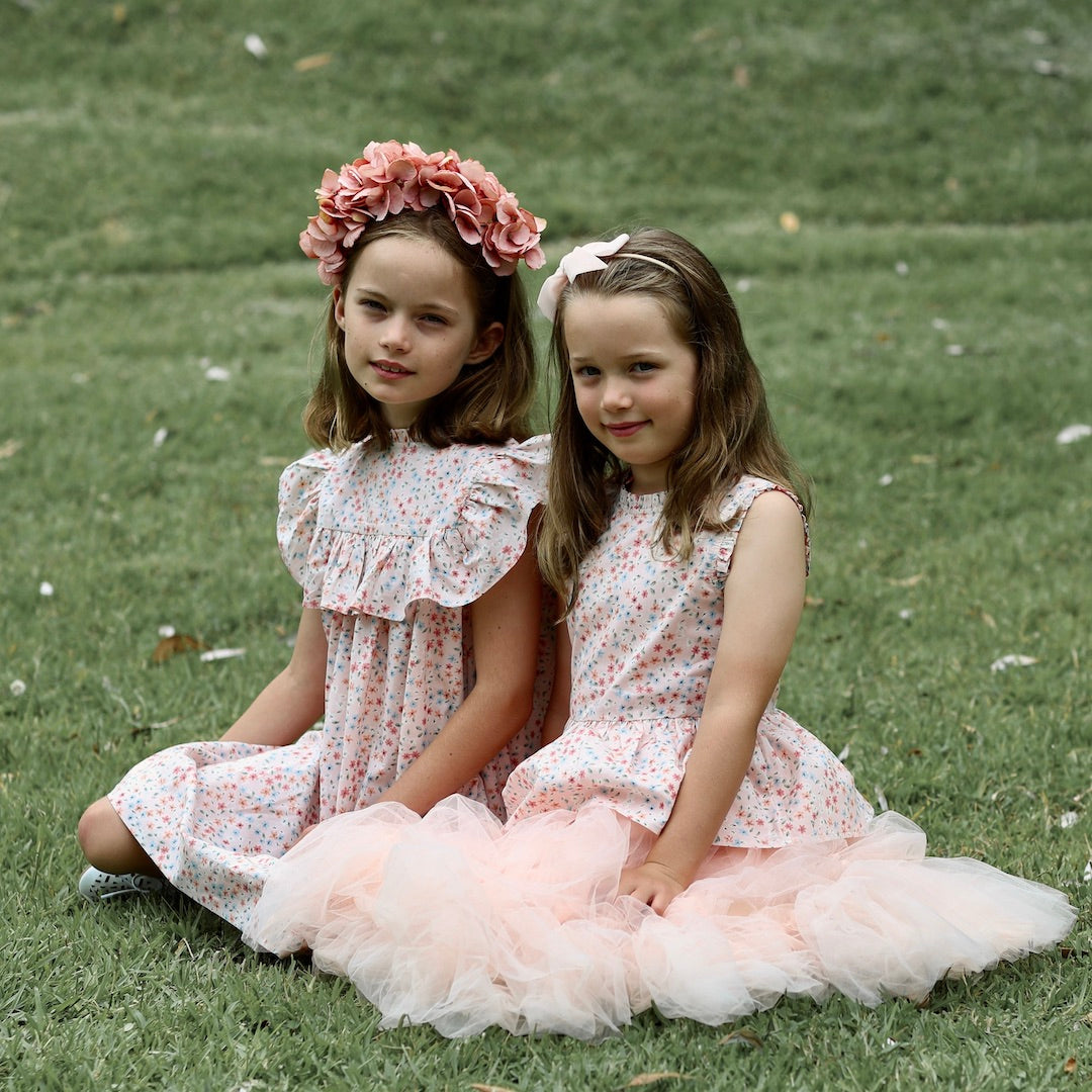 posie peplum blouse - blush confetti floral