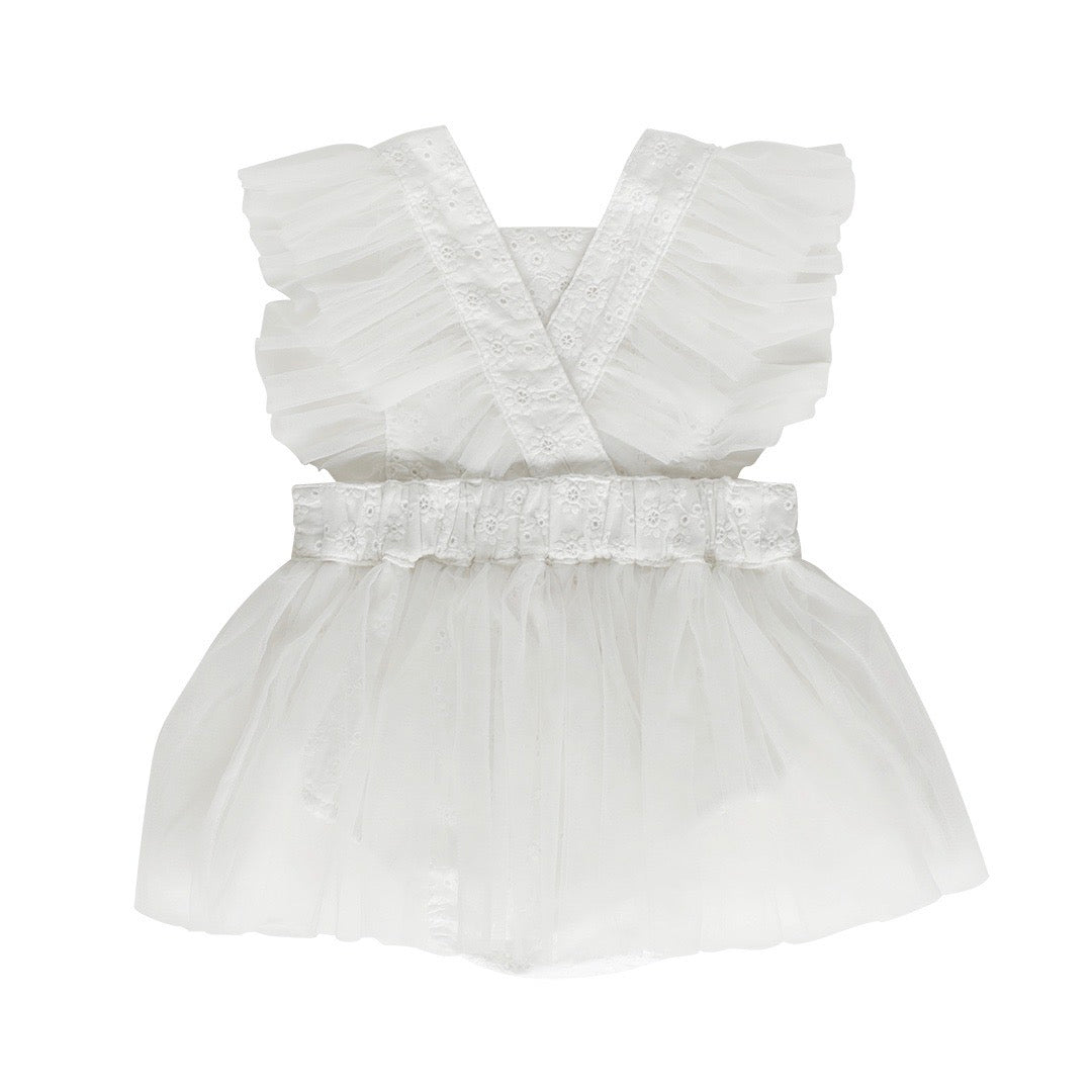 prancer playsuit -  ivory lucia broderie