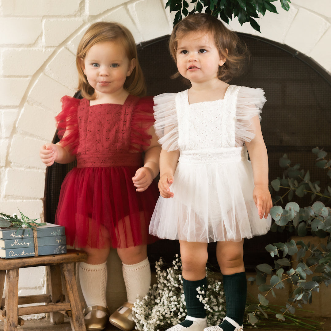 prancer playsuit -  ivory lucia broderie