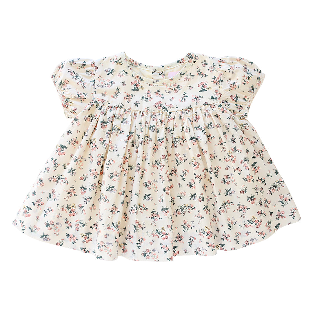 Primrose smock in blush pink floral for baby girls