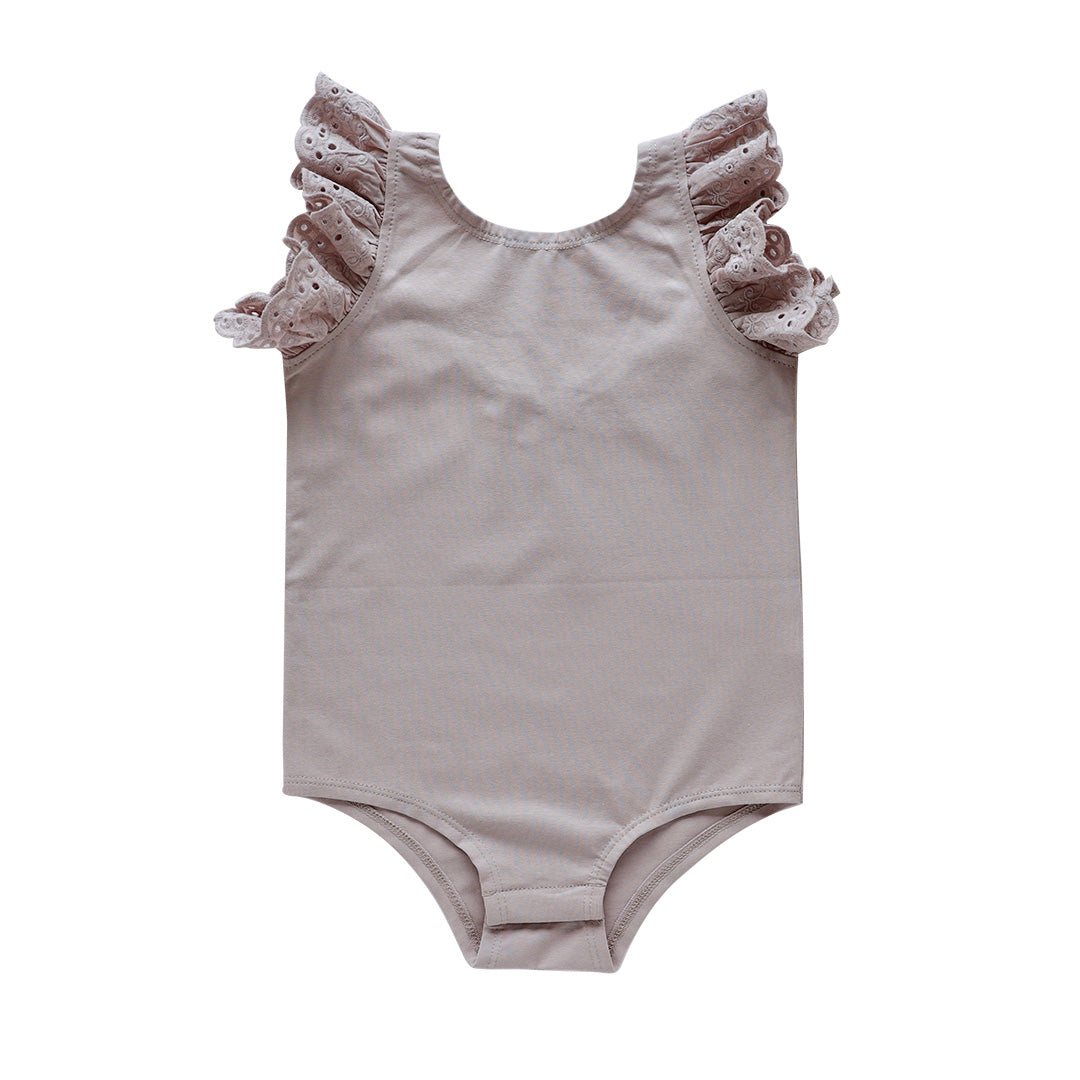 dixie flutter bodysuit - mushroom pima cotton