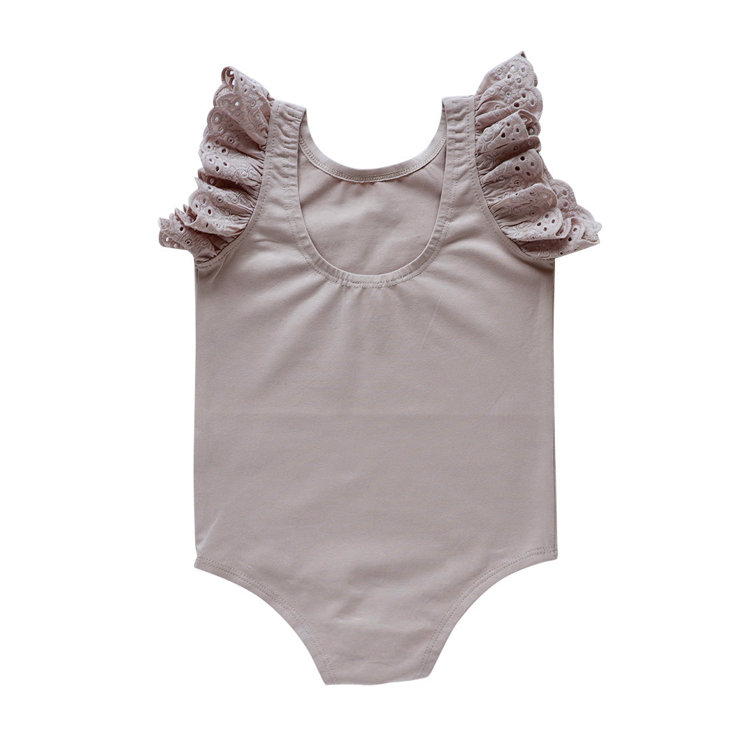 dixie flutter bodysuit - mushroom pima cotton