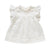 Ruffle Sleeve flower girl top in ivory embroidered cotton voile