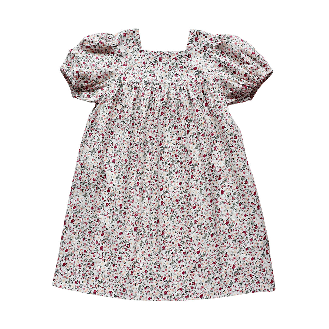 holly dress - evergreen yuletide floral